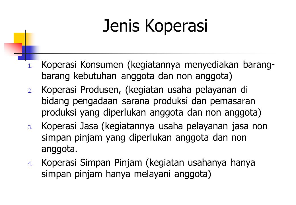 Jenis Jenis Koperasi Yang Ada Di Indonesia